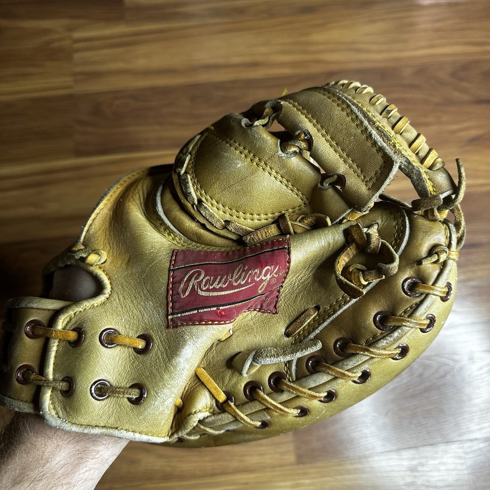 Vintage Rawlings MJ50 Catchers Mitt Brown Leather Glove 33" Jerry May RHT - Picture 2 of 9
